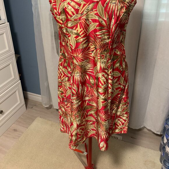 Homemade Red/Gold Floral Summer Dress - Picture 6 of 6